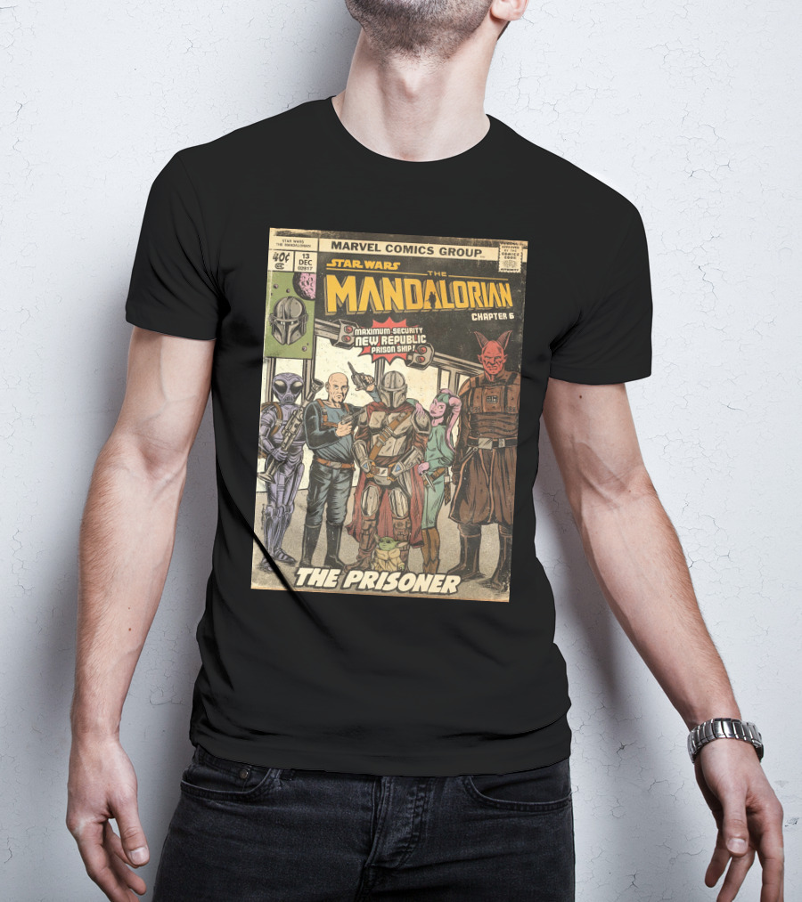 Star Wars The Mandalorian Chapter 6 Marvel Comics Group The Prisoner Maximum-Security New Republic Prison Ship T-Shirt