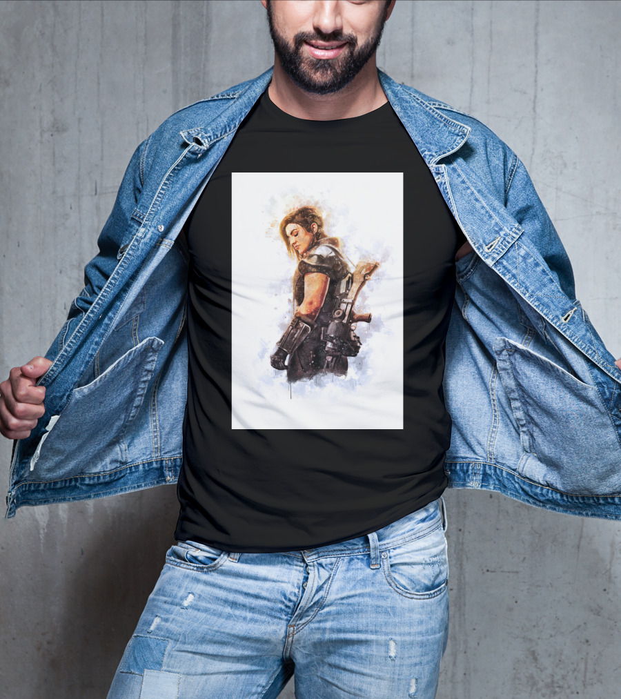 Only Today Watercolor Warrior Woman With Sword T-Shirt