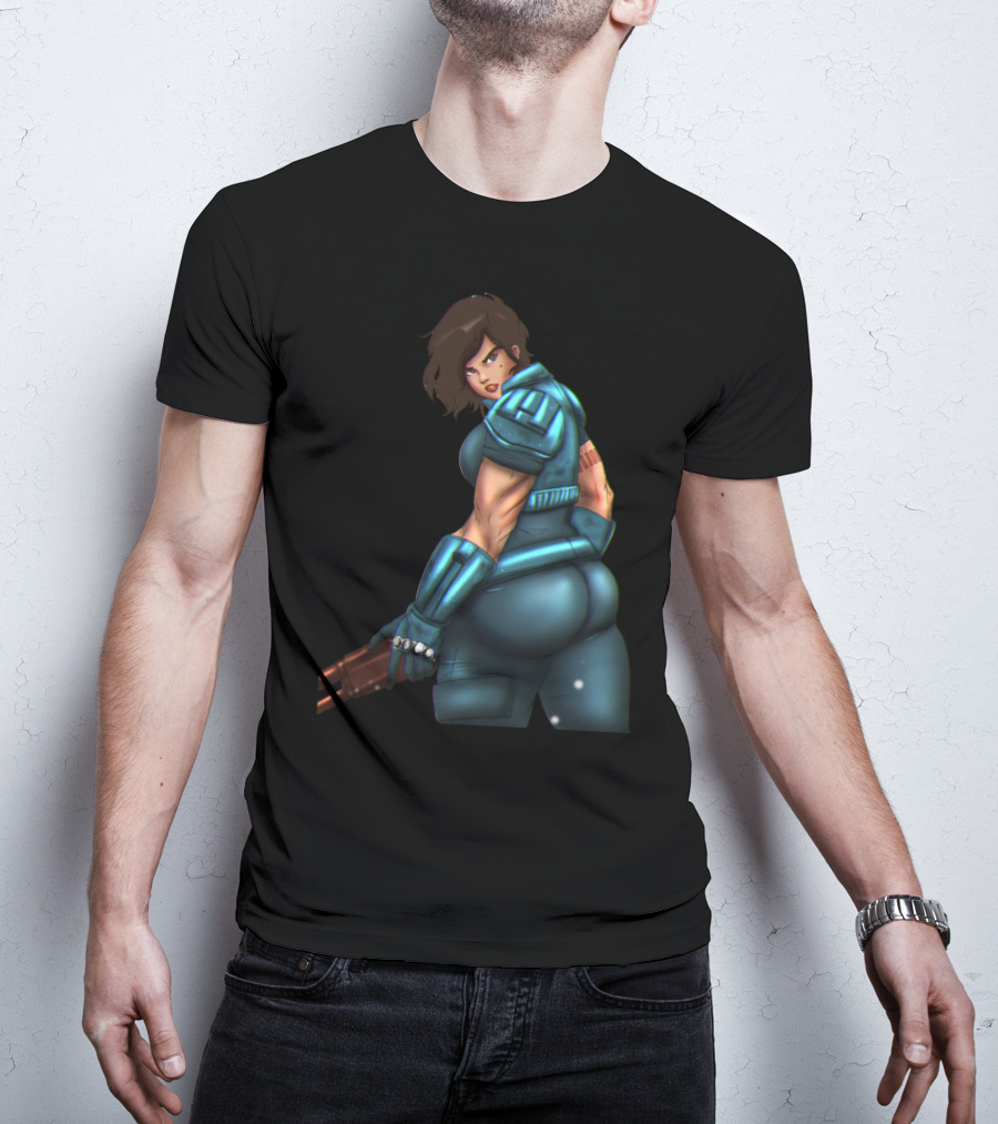 Only Today Retro Futuristic Warrior In Blue Armor T-Shirt