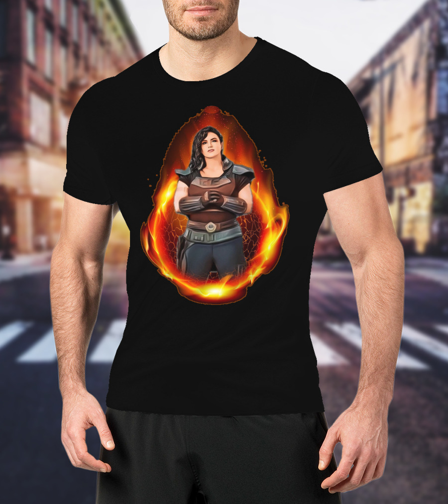 Only Today Warrior Woman Surrounded By Fiery Flames T-Shirt