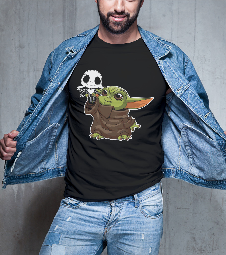 Grogu Holding Jack Skellington Only Today T-Shirt