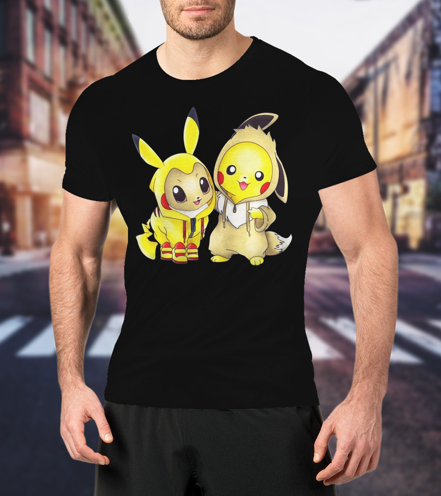 Pikachu And Eevee Cosplay Hoodie Only Today T-Shirt