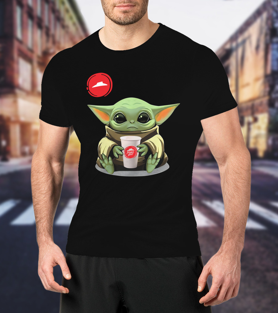 Pizza Hut Cute Green Character Holding Cup Only Today T-Shirt