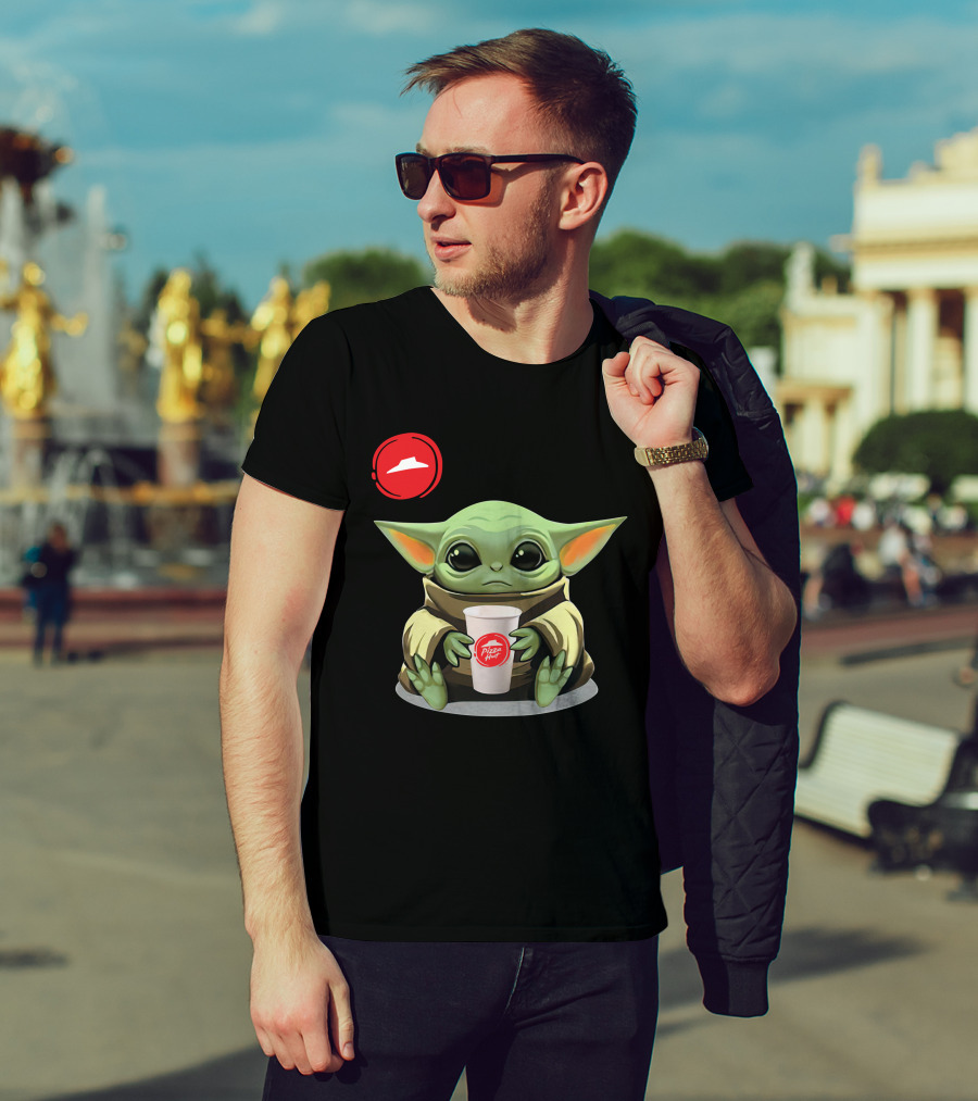Pizza Hut Cute Green Character Holding Cup Only Today T-Shirt