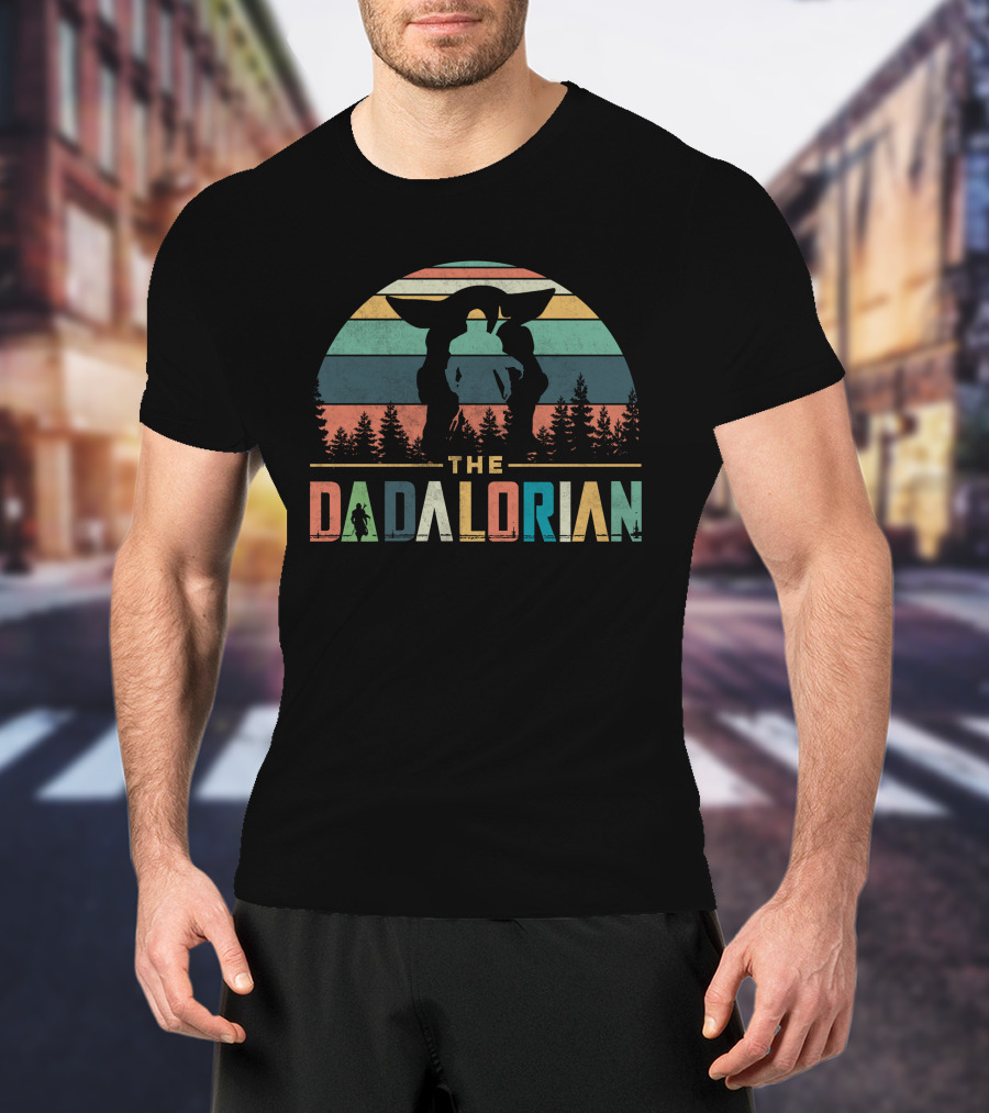 The Dadalorian Vintage Sunset Forest Silhouette T-Shirt