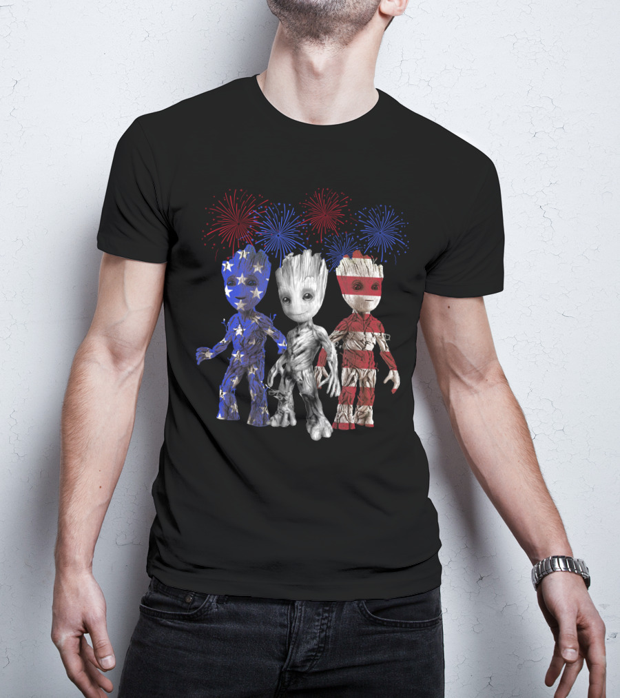 Patriotic Fireworks Groot Trio Only Today T-Shirt