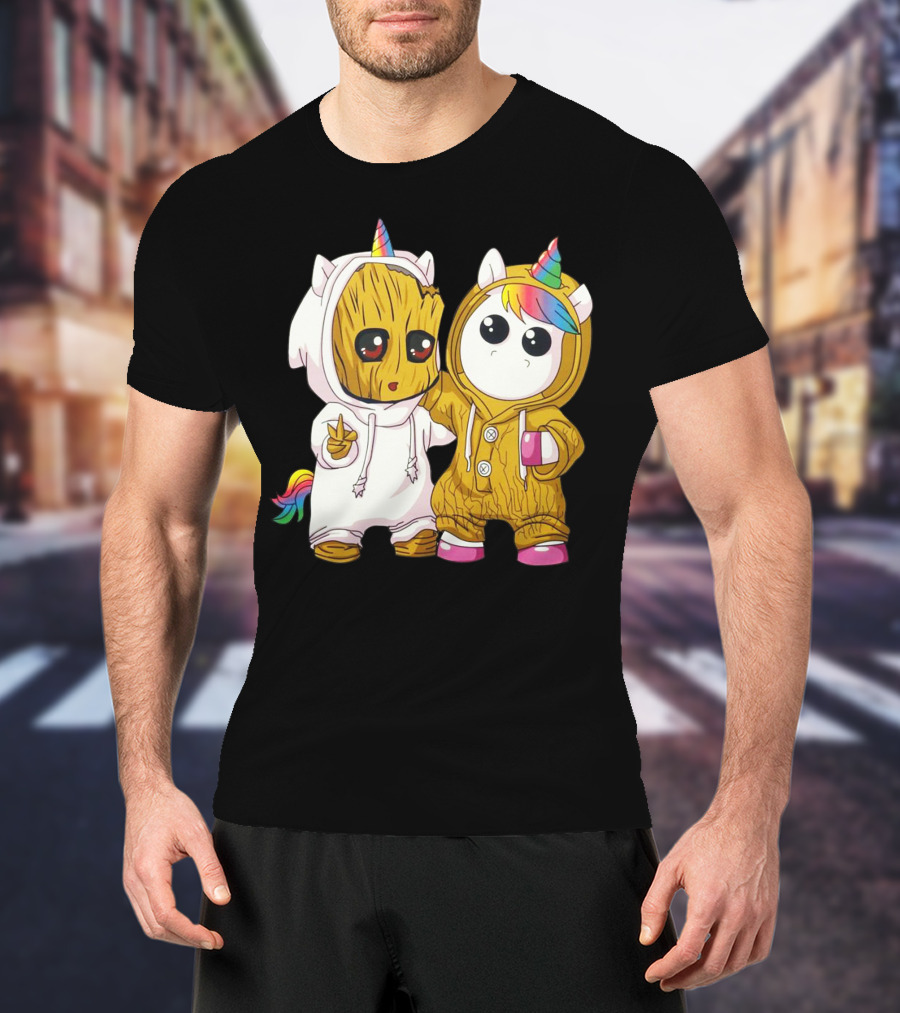 Only Today Cute Unicorn And Wood Creature Friendship T-Shirt