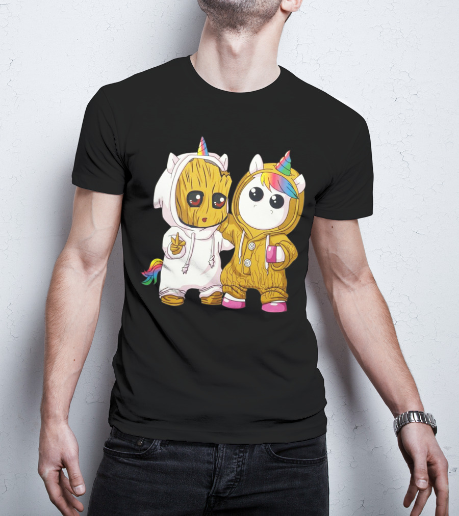 Only Today Cute Unicorn And Wood Creature Friendship T-Shirt