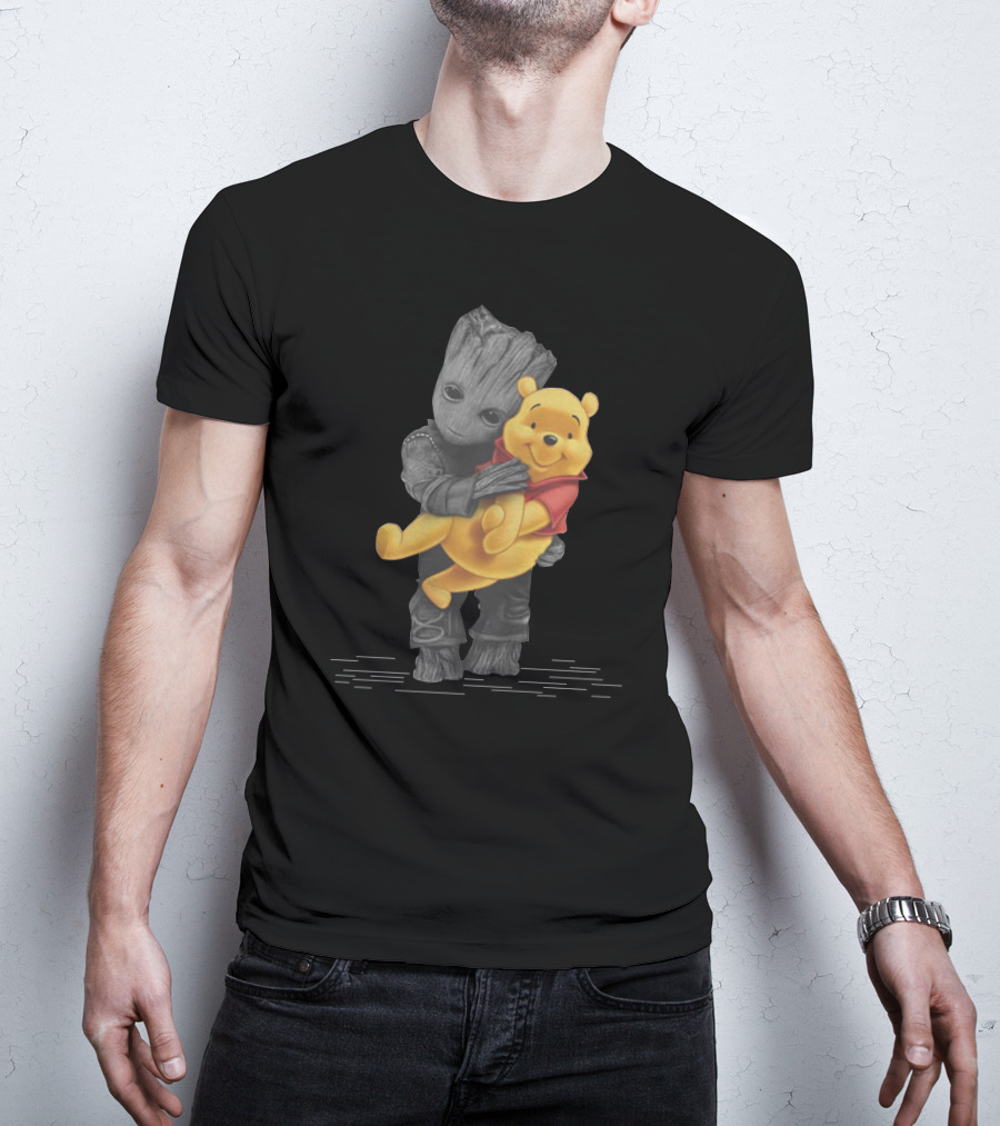 Groot Hugging Winnie The Pooh T-Shirt