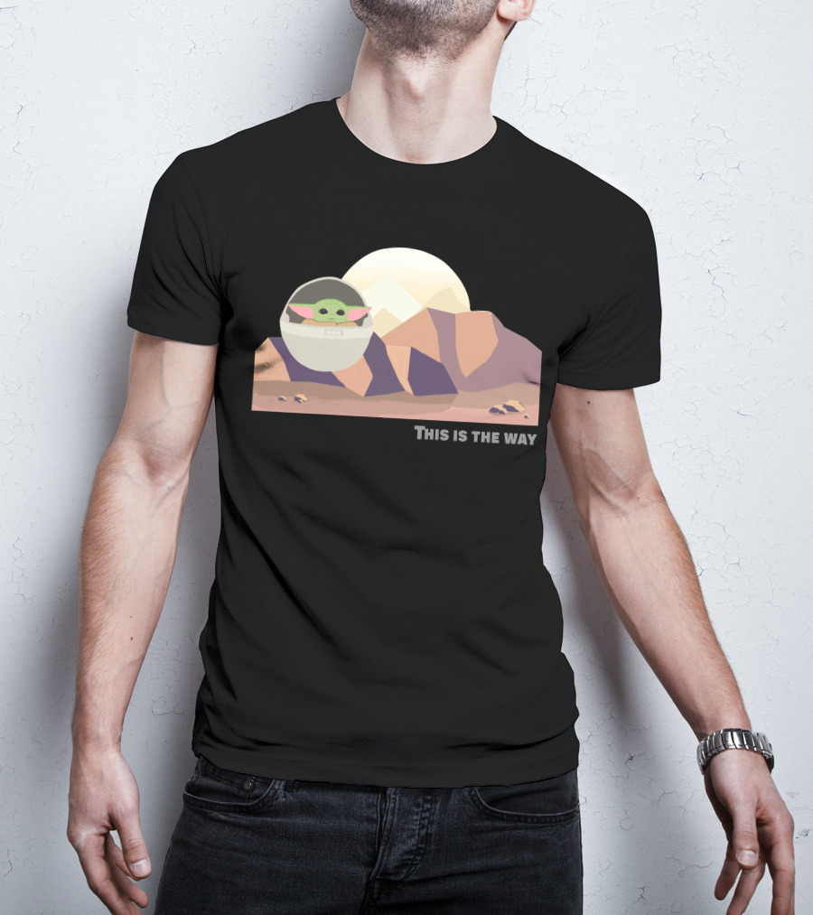 This Is The Way 7 Mandalorian Landscape With Baby Yoda T-Shirt
