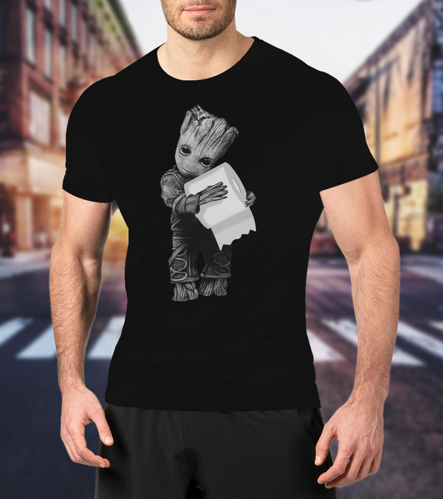 Baby Groot Holding Toilet Paper T-Shirt