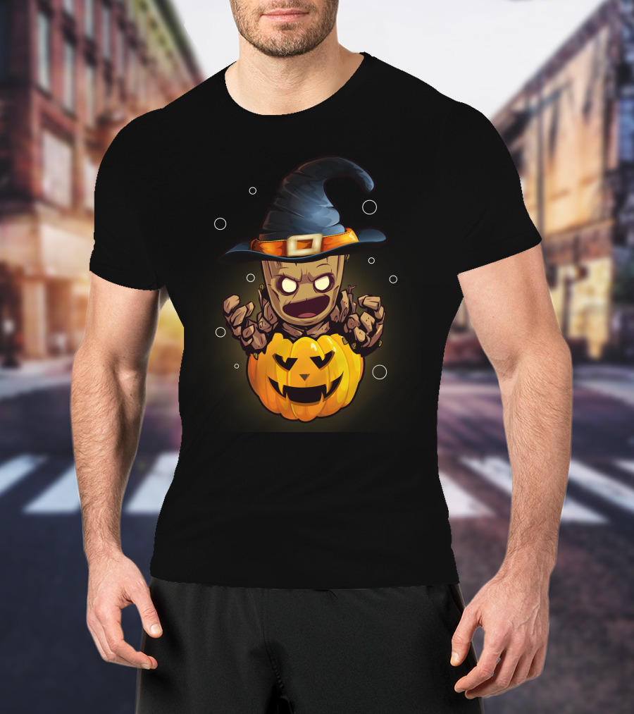 Halloween Wizard Pumpkin Creature T-Shirt