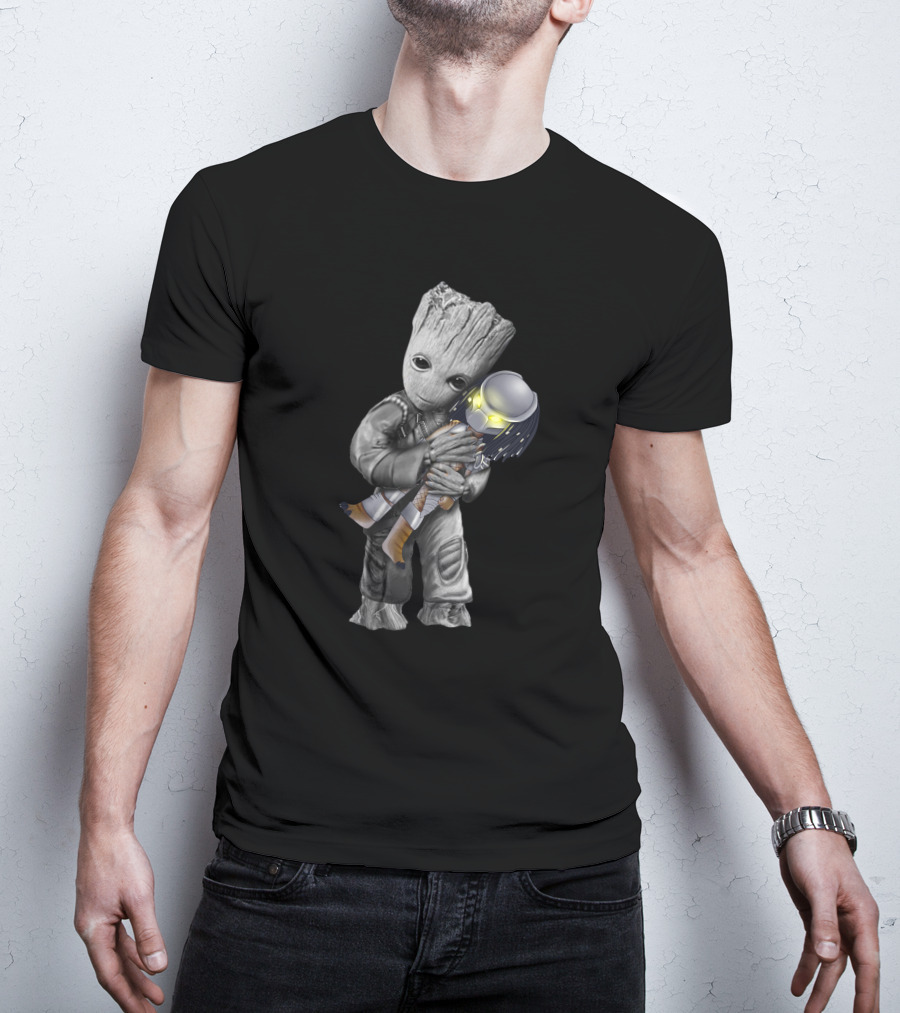 Groot Holding Predator Themed Character T-Shirt
