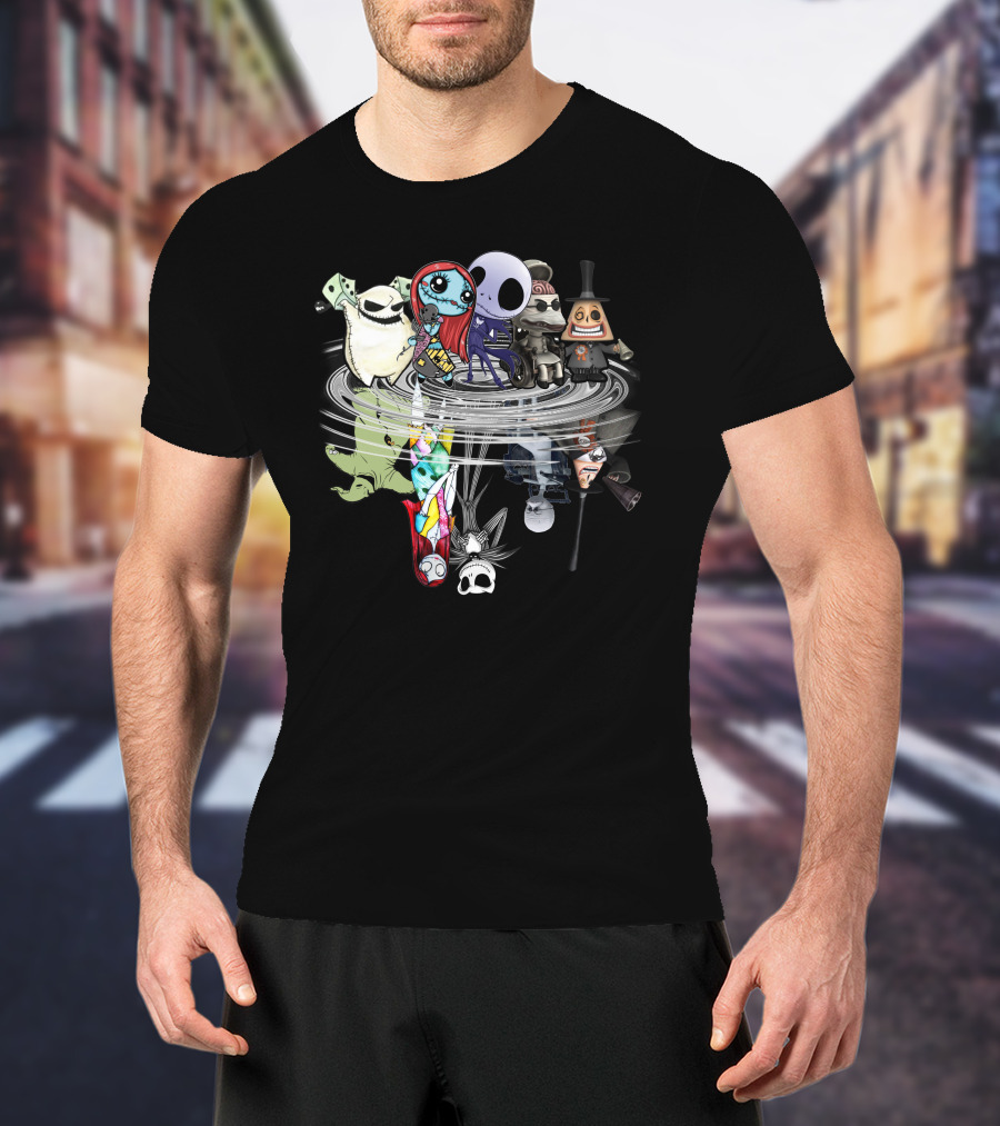 Only Today Nightmare Before Christmas Characters Reflective Mirror Effect T-Shirt