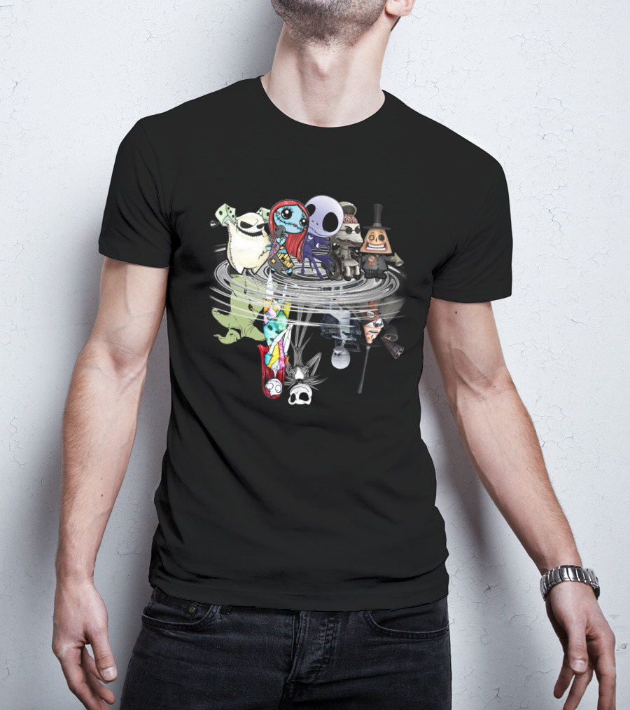 Only Today Nightmare Before Christmas Characters Reflective Mirror Effect T-Shirt