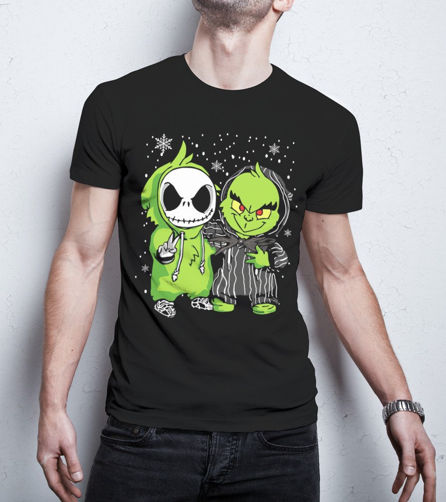 Grinch And Jack Snowy Night Characters T-Shirt