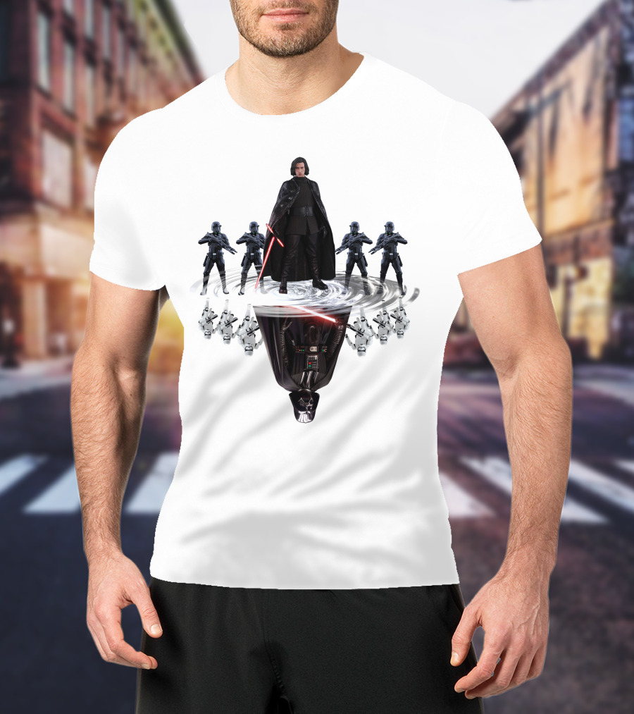 Stars War ZN439 Kylo Ren And Darth Vader Reflection With Stormtroopers T-Shirt