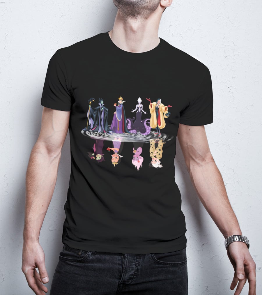 Witchs ZN384 Evil Queen Maleficent Ursula Cruella De Vil Reflections T-Shirt