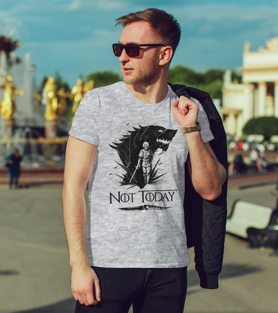 Not Today Wolf Sword Warrior Art ZN4 T-Shirt