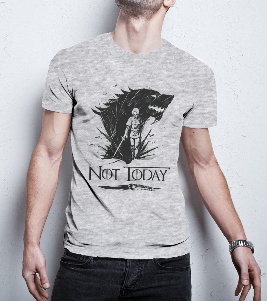 Not Today Wolf Sword Warrior Art ZN4 T-Shirt