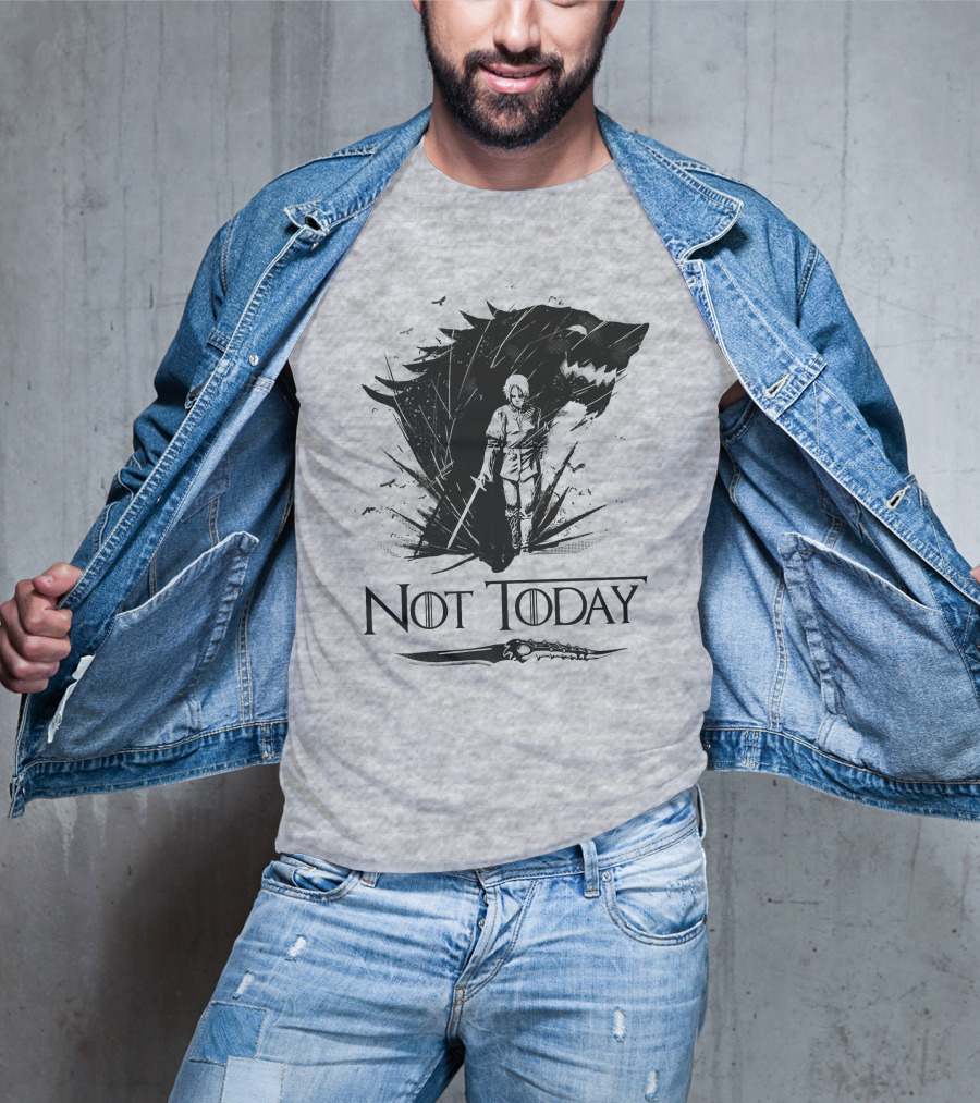 Not Today Wolf Sword Warrior Art ZN4 T-Shirt