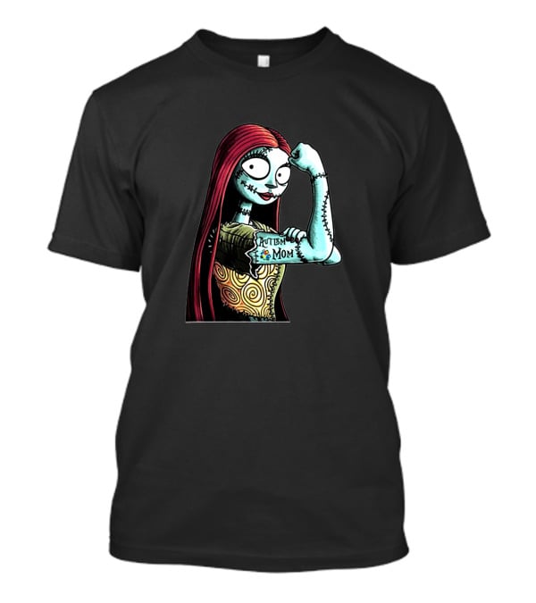 Sally Strong Autism Mom Rosie Riveter Style Character Strength T-Shirt