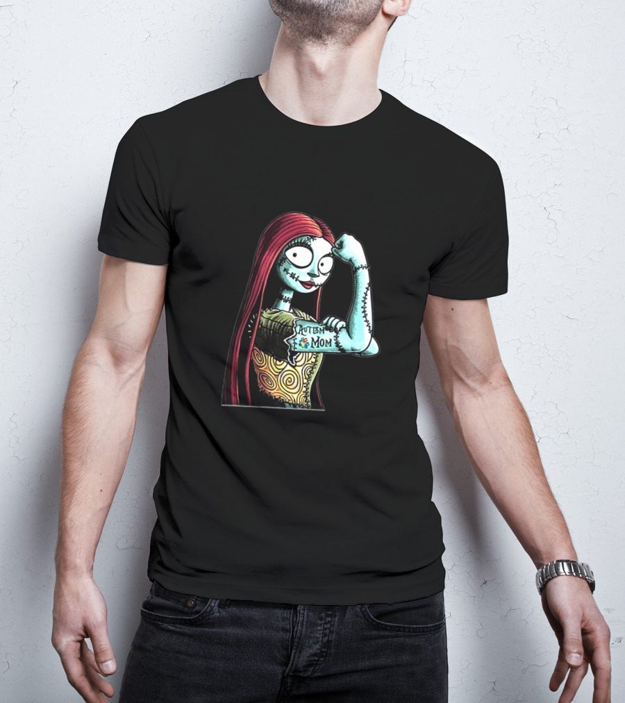 Sally Strong Autism Mom Rosie Riveter Style Character Strength T-Shirt
