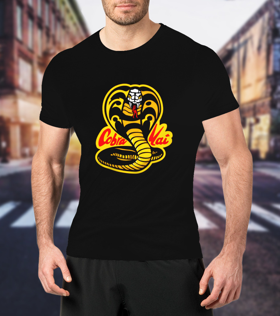 Cobra Kai No Mercy Karate Yellow Cobra Emblem T-Shirt