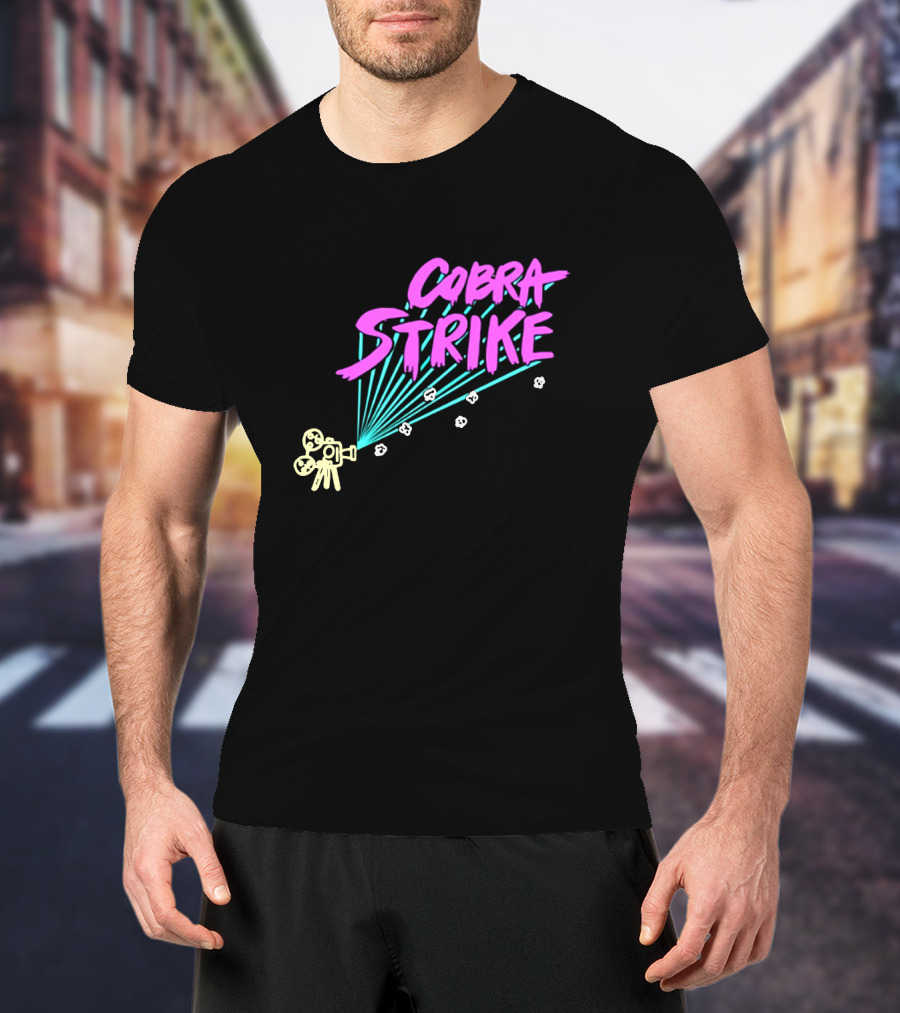 Cobra Strike Neon Retro Film Camera T-Shirt
