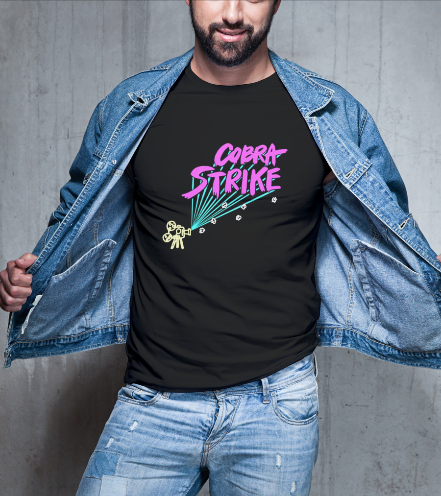Cobra Strike Neon Retro Film Camera T-Shirt