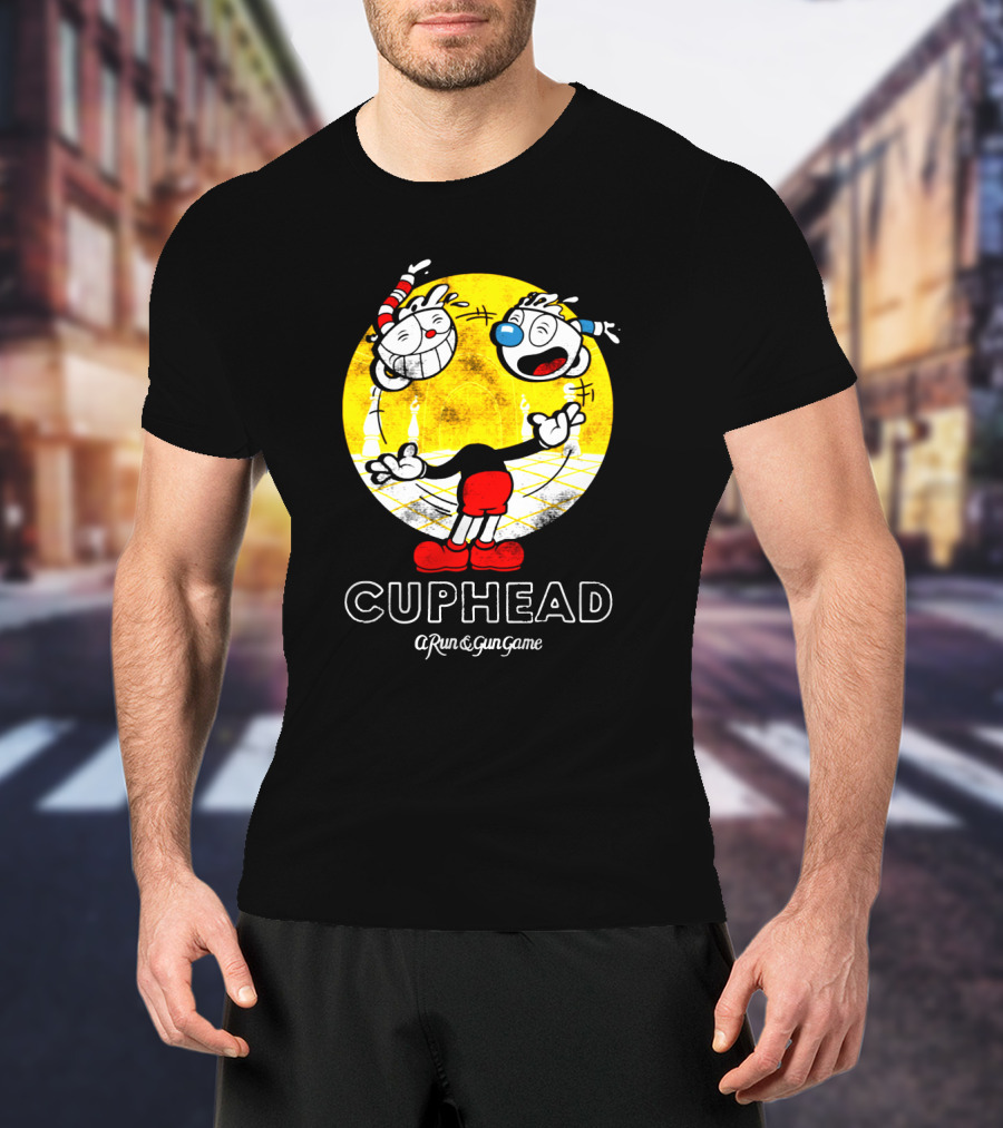 Cuphead A Run And Gun Game Juggling Heads Retro Style T-Shirt