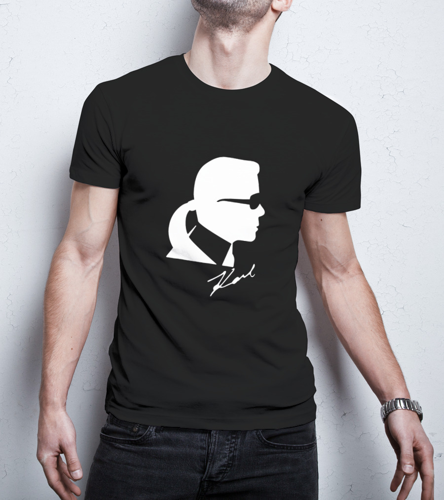 Karl Lagerfeld Silhouette Profile Signature T-Shirt