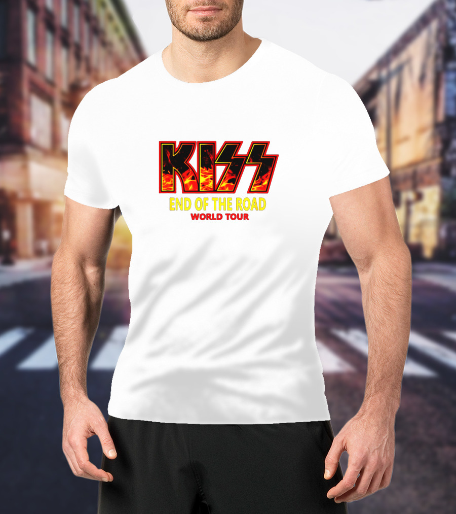 Kiss End Of The Road World Tour Fire Logo T-Shirt