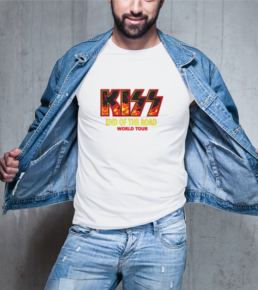 Kiss End Of The Road World Tour Fire Logo T-Shirt