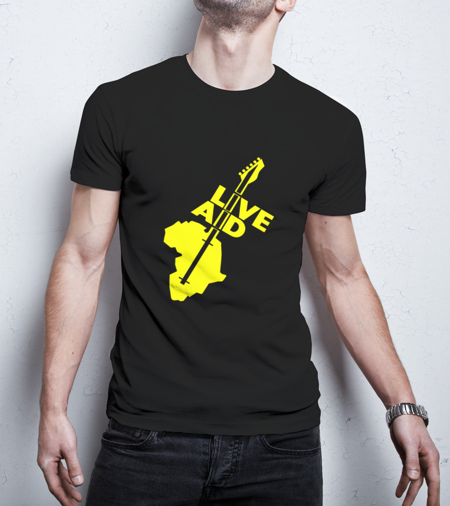 Live Aid 1985 Africa Guitar Logo Music Festival T-Shirt