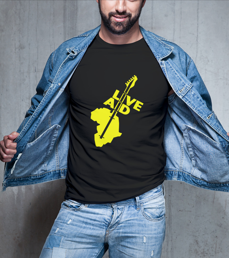 Live Aid 1985 Africa Guitar Logo Music Festival T-Shirt