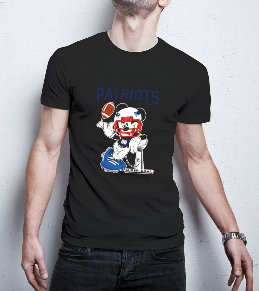 Patriots Super Bowl Mickey Mouse Nfl Football T-Shirt