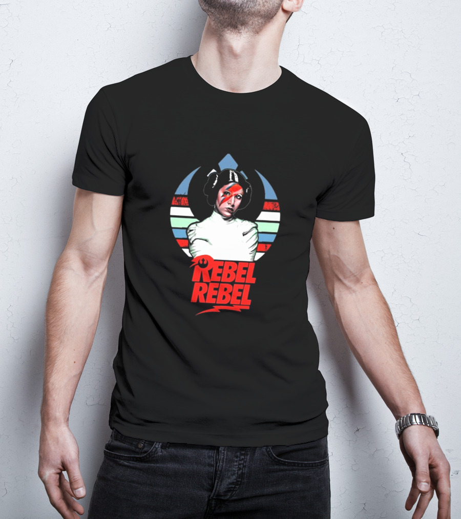 Rebel Rebel Star Wars Princess Leia With Ziggy Stardust Face Paint T-Shirt