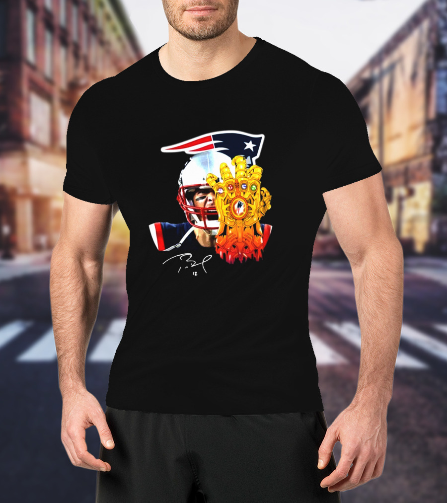 Tom Brady Patriots Infinity Gauntlet Crossover T-Shirt