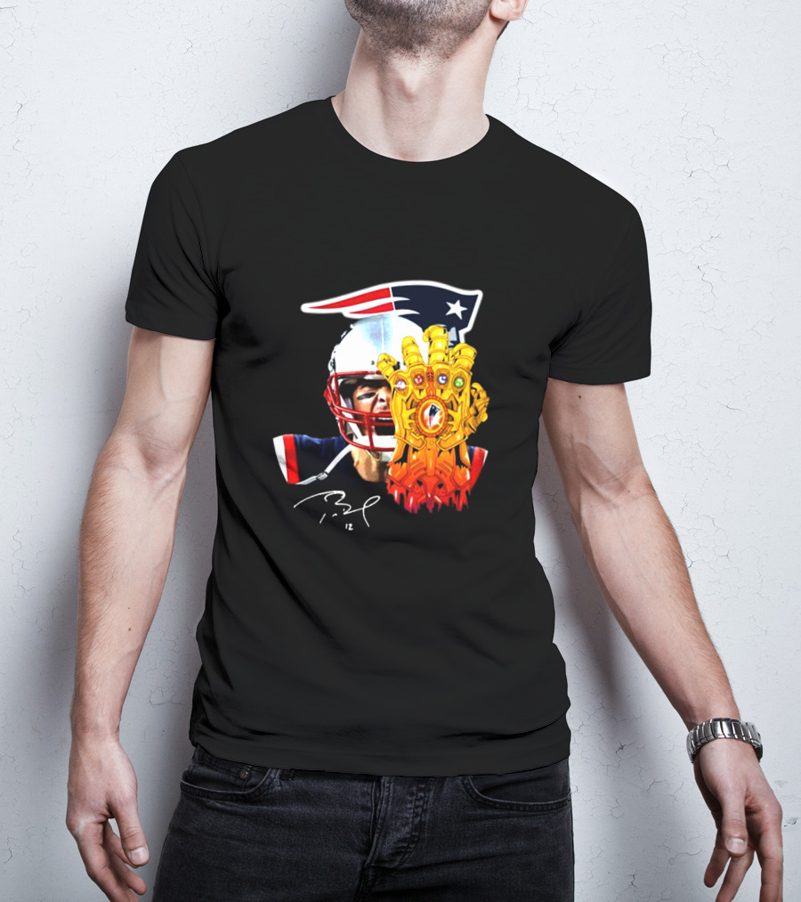 Tom Brady Patriots Infinity Gauntlet Crossover T-Shirt
