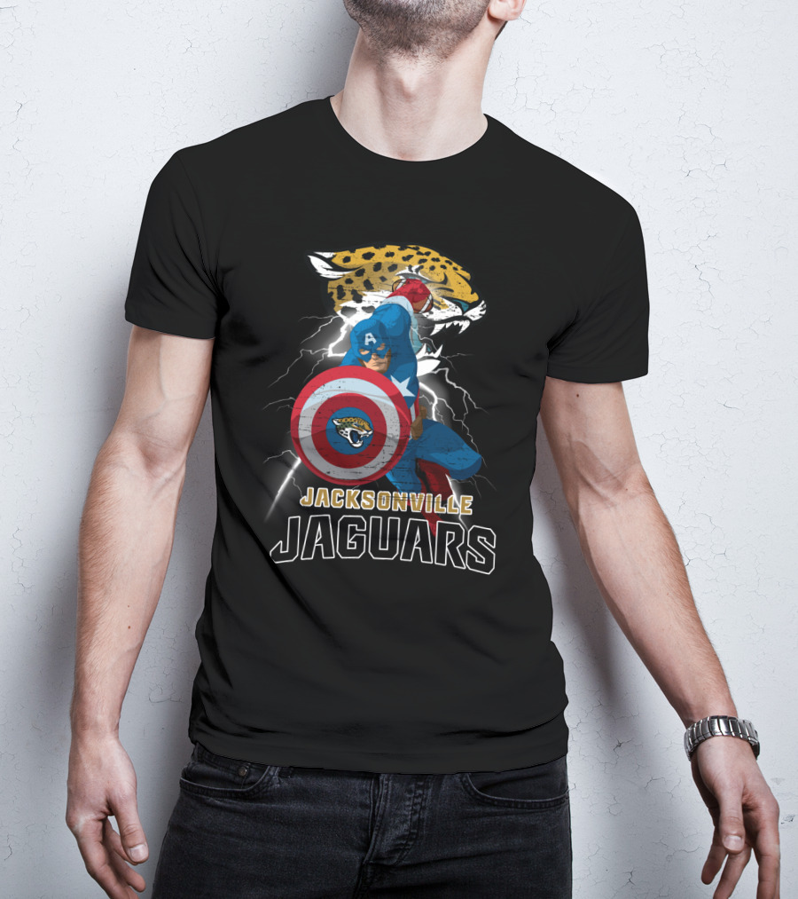 Captain America Nfl Jacksonville Jaguars T-Shirt