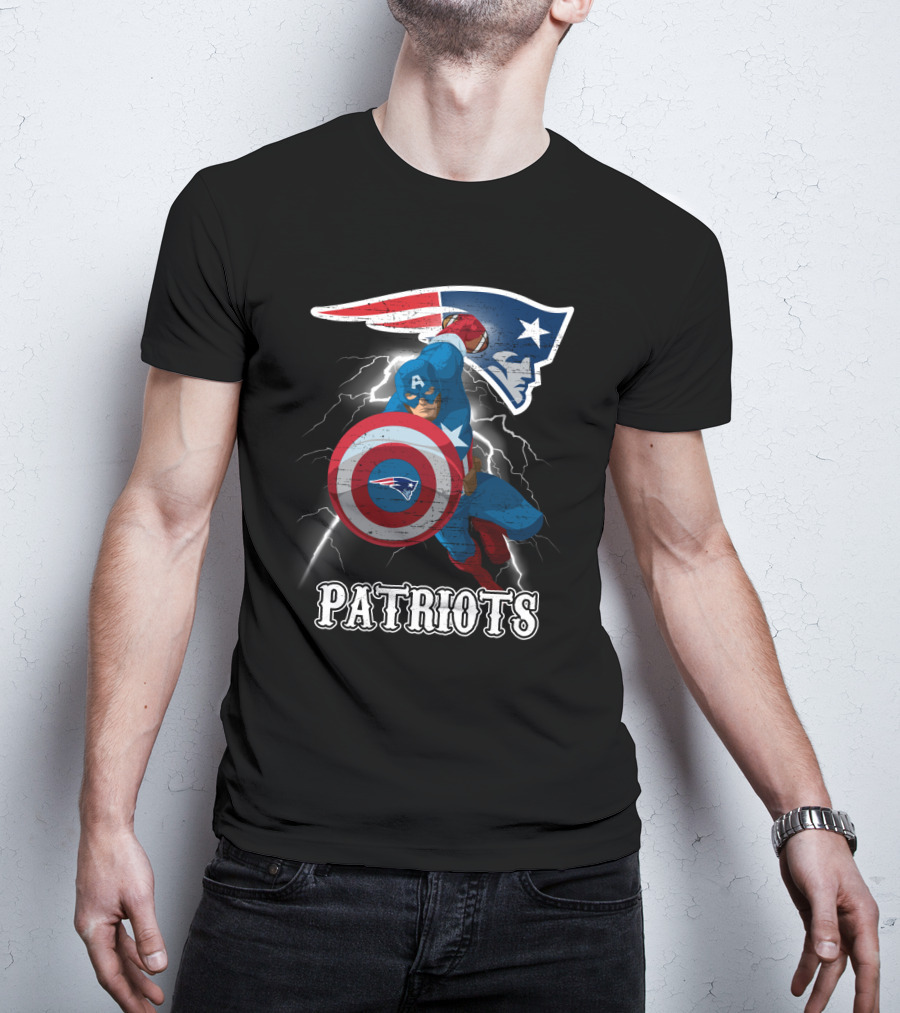 Captain America Patriots New England Nfl T-Shirt