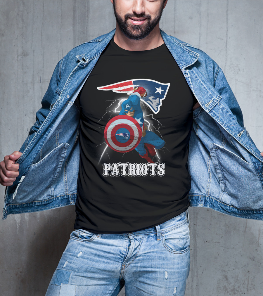 Captain America Patriots New England Nfl T-Shirt