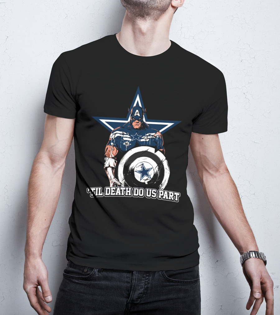 Captain American Dallas Cowboys Nfl 'Til Death Do Us Part T-Shirt
