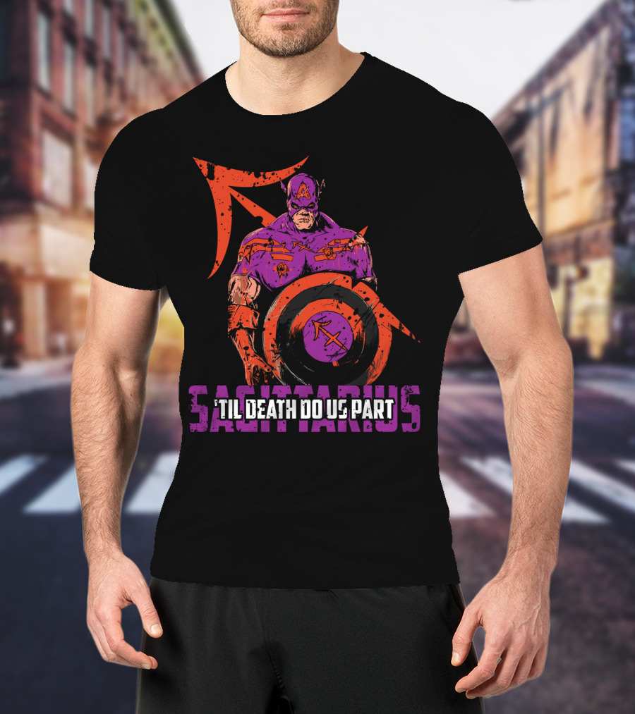 Sagittarius Superhero Zombie 'Til Death Do Us Part Marvel T-Shirt