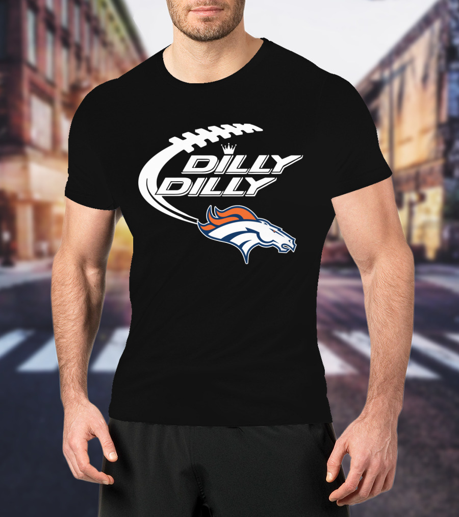 Denver Broncos Dilly Dilly Bud Light Football T-Shirt