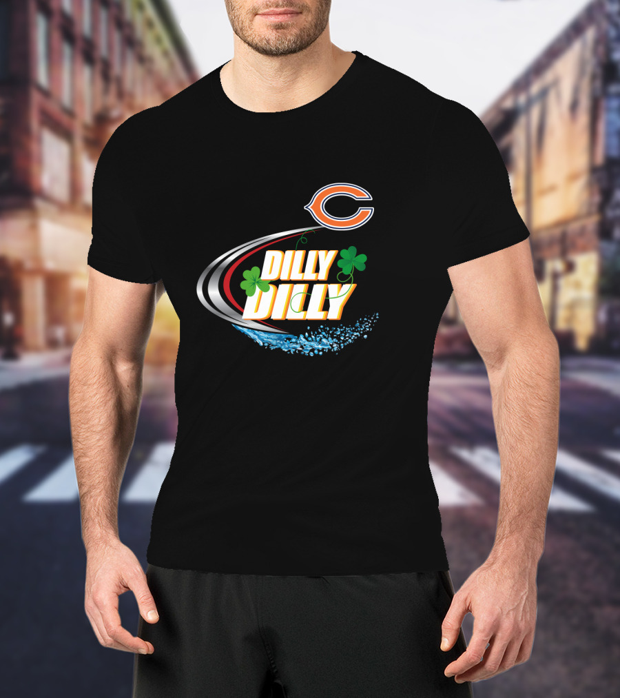 Dilly Dilly Chicago Bears Irish Shamrock Splash T-Shirt