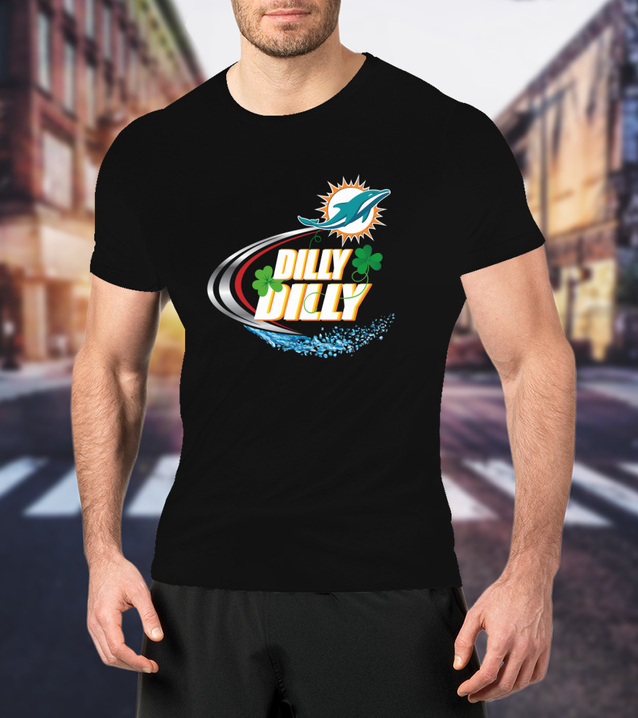 Dilly Dilly Miami Dolphins Logo With Clover And Splash T-Shirt