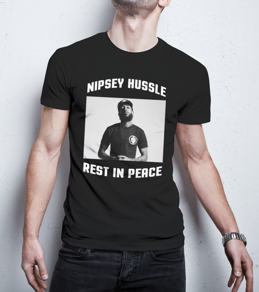 Nipsey Hussle Rest In Peace Memorial Tribute With Iconic Cap T-Shirt