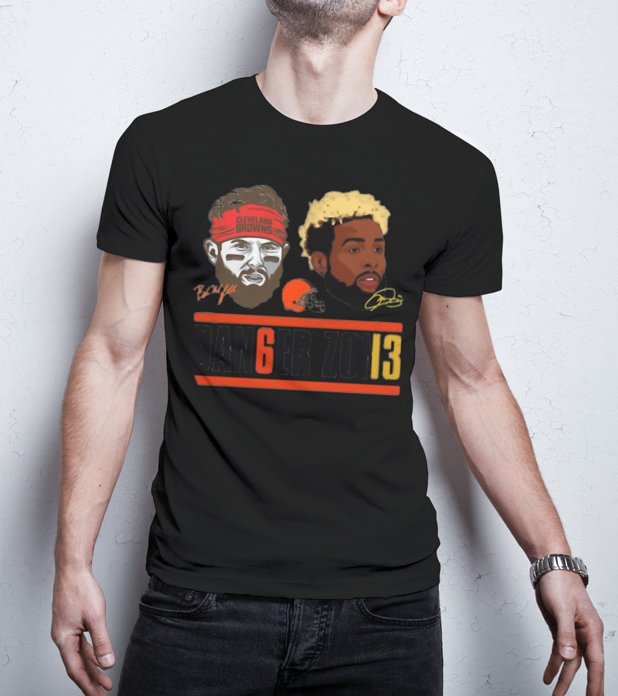 Cleveland Browns Baker Mayfield Odell Beckham Jr Danger Zone 6 And 13 T-Shirt